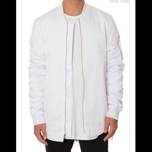 Elwood curved hem longline bomber jacket